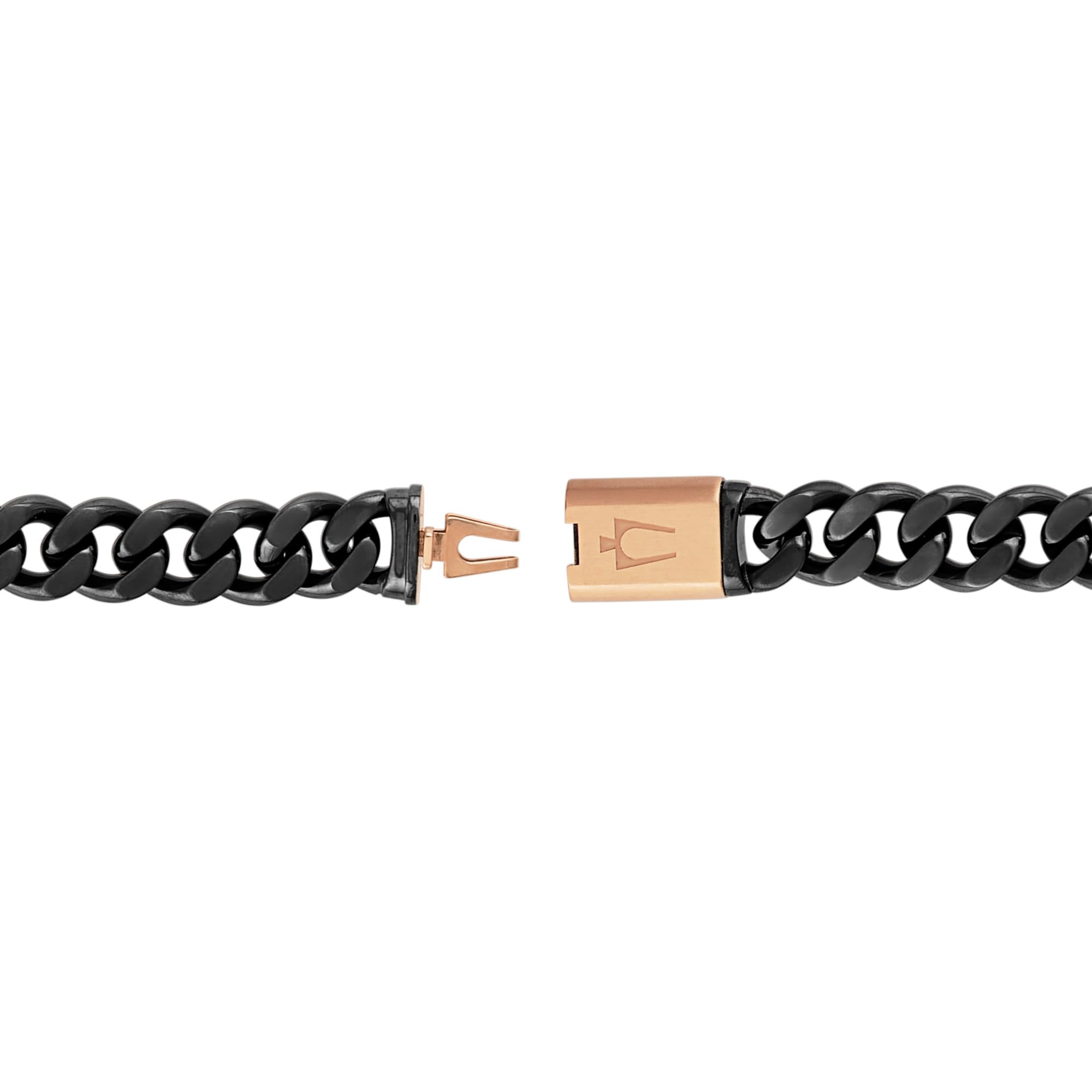 Bulova Jewelry Men's Latin Grammy 13mm Curb Chain Dual Brushed and Polished Gunmetal, 8.5" Bracelet Style:BVB1016-GRSTNA - Image 3