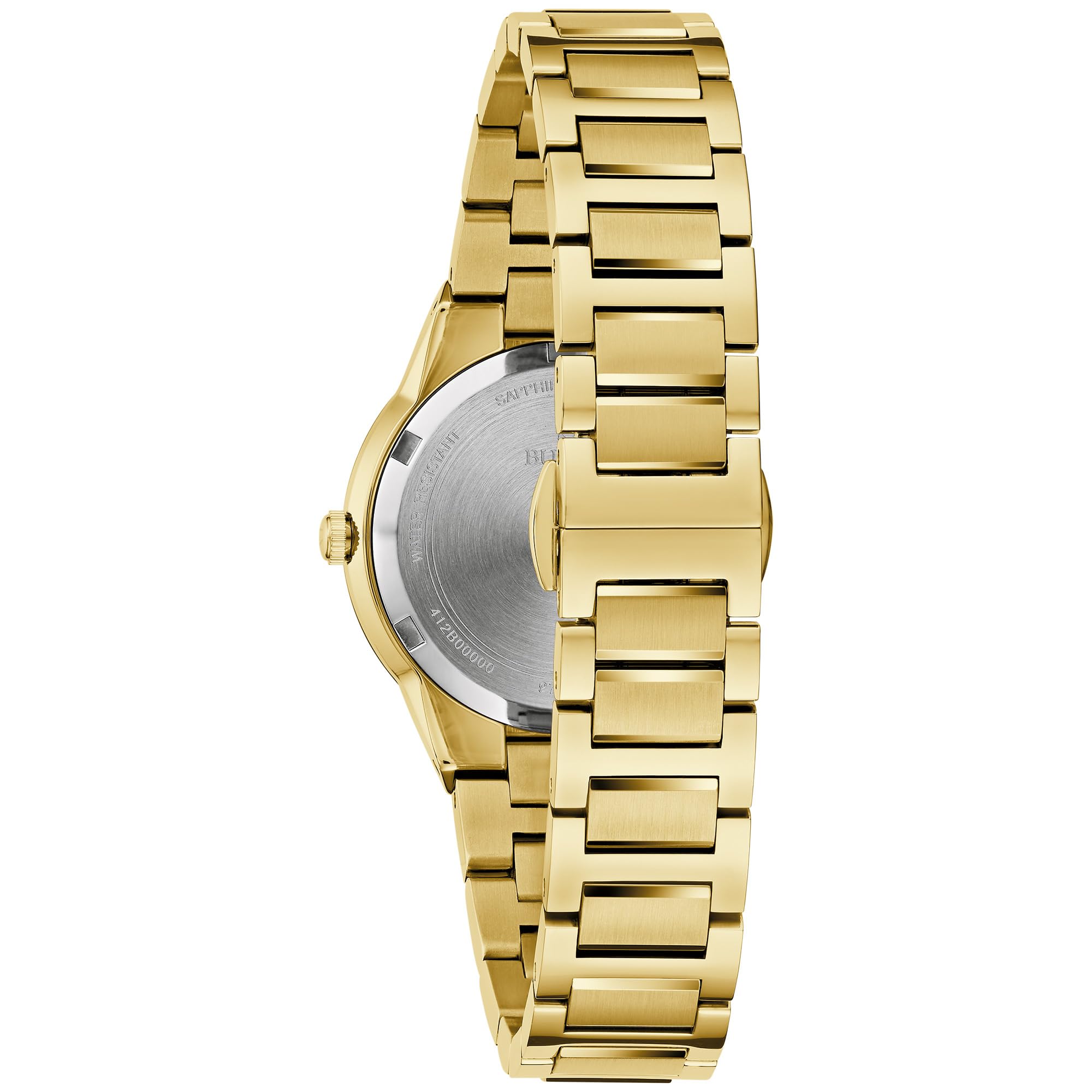 Bulova Ladies' Modern Millenia Gold Stainless Steel 2-Hand Quartz Watch, Blacl Dial Style: 97L175 - Image 3