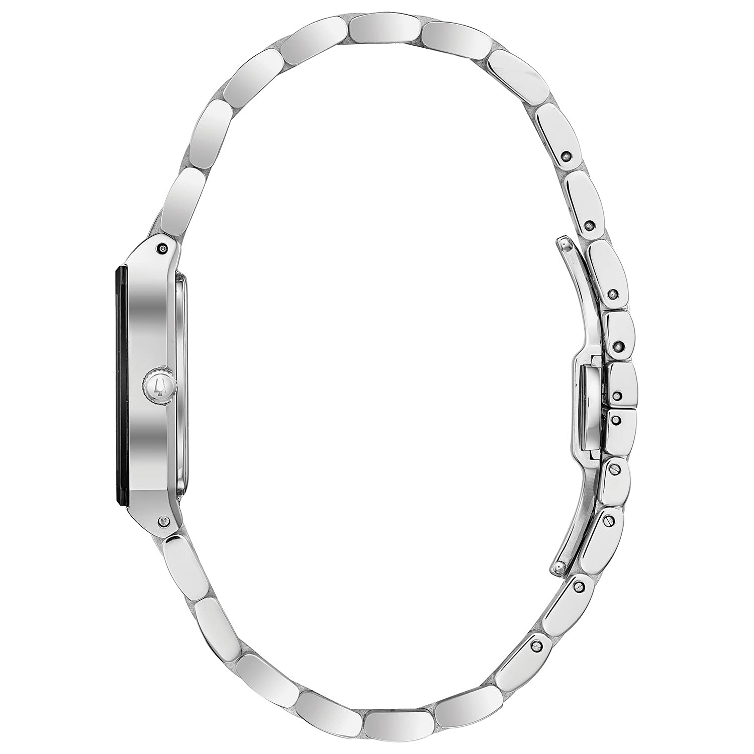 Bulova Ladies' Modern Quadra Diamond Dial Stainless Steel 3-Hand Quartz Watch, Black Dial Style: 96P202 - Image 3