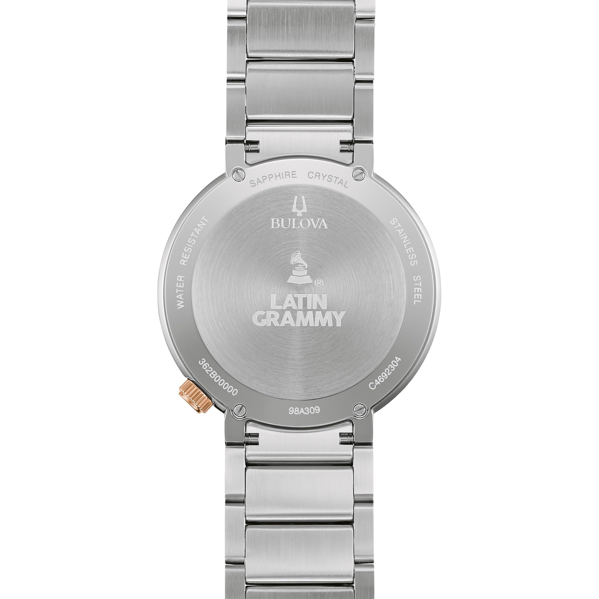 Bulova Latin Grammy Men's Modern Futuro Two Tone Rose Gold Stainless Steel Watch, Textured Grey Dial, 24 Hour Time (Model:98A309) - Image 4