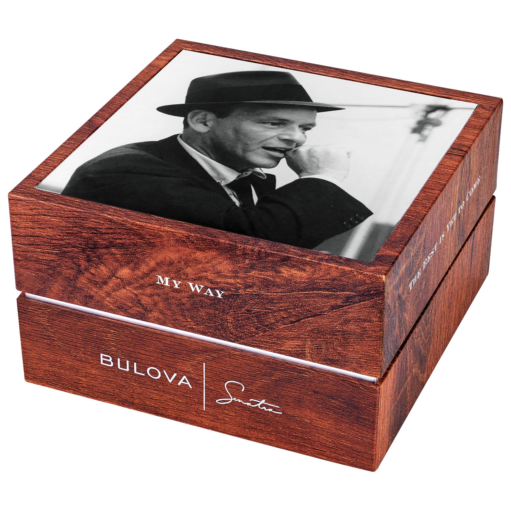 Bulova Men's Frank Sinatra 'Summer Wind' 3-Hand Date Automatic with Textured Leather Strap - Image 4