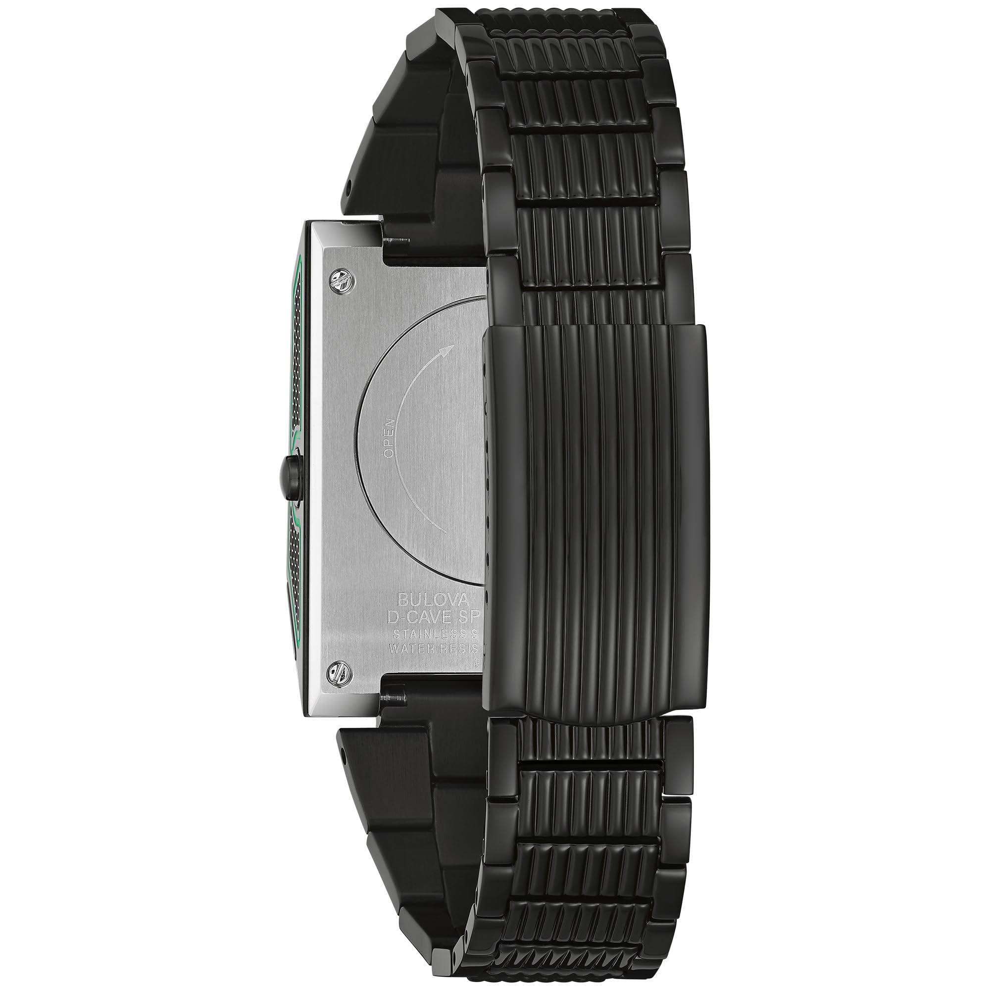 Bulova Mens LED Computron D-Cave Special Edition Black IP and Silicone Strap Watch, Transparent Mineral Crystal Style: 98C140 - Image 3